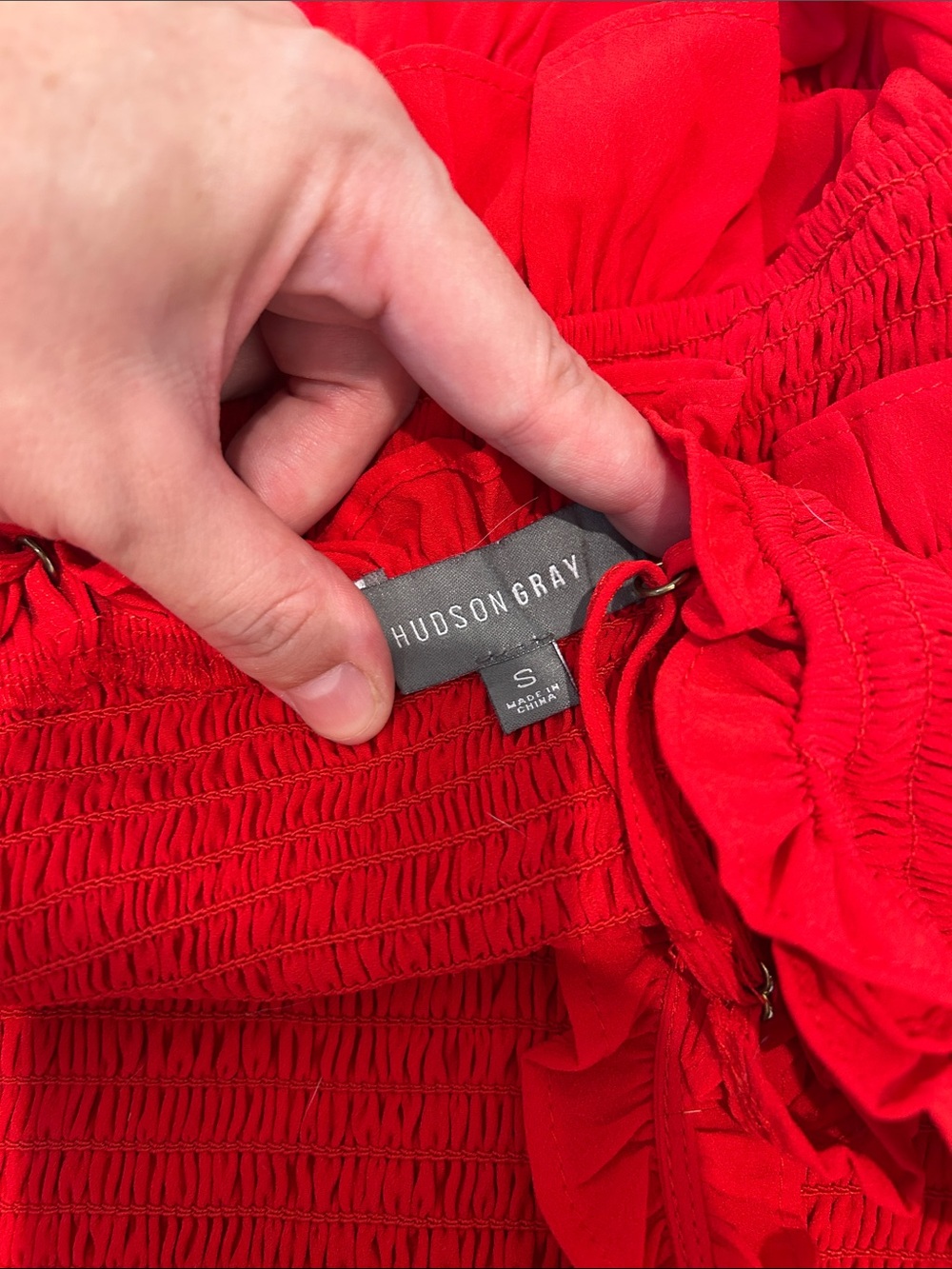 Red Ruffle Smocked Tank Top - Picture 3 of 3